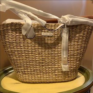 Michael Kors Malibu woven straw tote